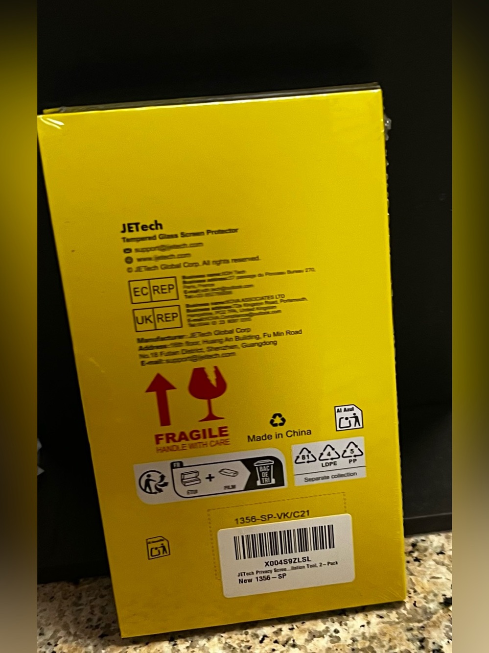 Yellow Tempered Glass Screen Protector - Picture 2 of 3